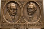 Stuttgart Rechteckige Bronzeplakette v. Mauer & Wilhelm Auf den 14. Amerikanisten-Kongress in Stuttgart -