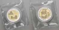 China, Volksrepublik Bimetallische Medaille (1/4 oz AV + 1/8 oz AG) Munich Coin Show -