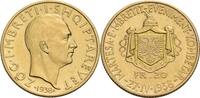 Albanien 20 Franken R, Rom 1938 Zogu I., 1925-1928-1939 vz, v. frischen Stempeln, winz. Kratzer