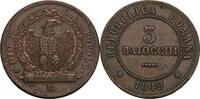Italien Ku.-3 Baiocchi B, Bologna 2. Republik, 1849 -