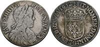 Frankreich 1/2 Ecu à la mèche longue G, Caen Louis XIV., 1643-1715 -