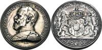 Bayern Versilberte Bronze-Steckmedaille, sog. Bayerntaler Ludwig III., 1913-1918 -