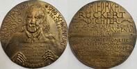 Peter Götz Güttler Bronzierte Weißmetallmedaille auf den 150. Todestag des fränkischen Dichters Friedrich Rückert -