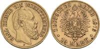 Württemberg 10 Mark F, Stuttgart Karl, 1864-1891 -