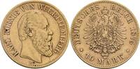 Württemberg 10 Mark F, Stuttgart Karl, 1864-1891 -