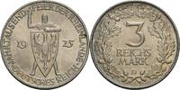 Weimarer Republik 3 Reichsmark D, München Zur Jahrtausendfeier der Rheinlande -