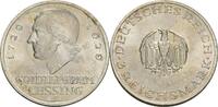 Weimarer Republik 3 Reichsmark F, Stuttgart Zum 200. Geburtstag von Gotthold Ephraim Lessing -