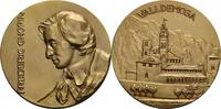 Musica in nummis Vergoldete Bronzemedaille v. Calico, a.d. Aufenthalt Fredric Chopins in Valdemosa auf Mallorca -