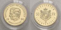 Liechtenstein 50 Franken, Bern, auf die Erbhuldigung Hans Adam, seit 1989 -