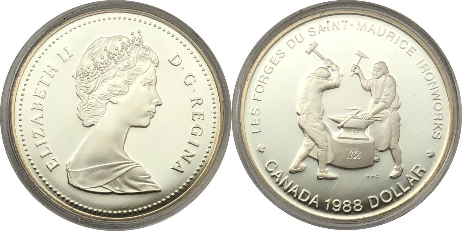 Kanada 1 Dollar 1988 Eisenschmiede PP In Kapsel MA Shops kanada-1-dollar-1988-eisenschmiede-pp-in-kapsel-ma-shops