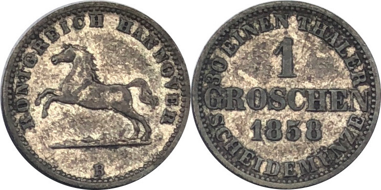 Königreich Hannover 1 Groschen 1858 B Georg V Ss | MA-Shops