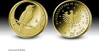 BRD 20 Euro Gold Heimische Vögel Nachtigall Buchstabe "A"