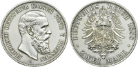 Kaiserreich Preussen 2 Mark Friedrich III.