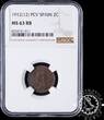 SPAIN 1912 *12 2 CÉNTIMOS – Alfonso XIII – PC V NGC MS 63 RB