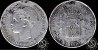 SPAIN 1 PESETA Alfonso XIII SM V -