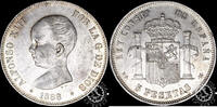 SPAIN 5 PESETAS Alfonso XII - Madrid MP M -