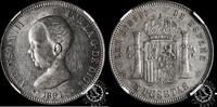 Spain 5 PESETAS 5 PESETAS – Alfonso XIII – PG M -
