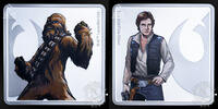 New Zealand MEDAL – 1 Silver Ounce – STAR WARS – Han Solo & Chewbacca – -