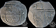 SPAIN 4 REALES - Philip II - Sevilla - D - Melchor Damián (VERY RARE) -