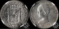 SPAIN 50 CENTIMOS 50 CÉNTIMOS – Alfonso XIII – PG M – -