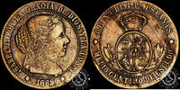 Spain 1/2 CÉNTIMO DE ESCUDO 1/2 CÉNTIMO de ESCUDO – Isabel II – Jubia – -