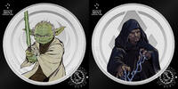 Niue SILVER MEDAL – 1 Silver Ounce – STAR WARS – Yoda vs. Palpatine – -