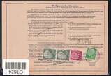 BRD Bund 187, 191 u.a. auf Paketkarte Ausland in Mischfrankatur