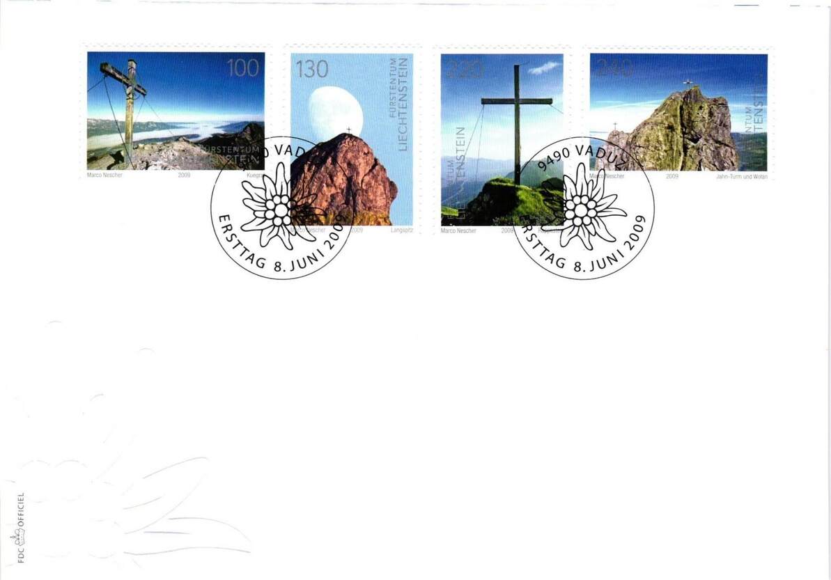 Liechtenstein Jahrgang 2009 gestempelt als FDC/ Ersttagsbriefe MiNr