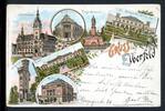 AK Elberfeld, Wuppertal Zoologischer Garten, Haardt, Neues Rathaus 1897 gebraucht -