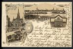 AK Wesel Grosser Markt, Berliner Tor, Denkmal Schill´sche Offiziere 1897 gebraucht -
