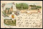 AK Stadt Rheydt, Mönchengladbach, Schloß, Bismark Denkmal, Rathaus 1896 gebraucht -