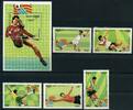 Kambodscha Kambodscha 1376-1381 + Bl 199 postfrisch Fußball MiNr. 1376-1381 + Bl 199 postfrisch Fußball -