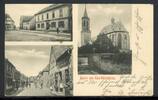    AK Gau-Odernheim, Alzey Land Stadtansichten, Bahnpoststempel 1906 gebraucht 