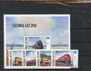 Sierra Leone Sierra Leone 892-895, Block 46 postfrisch Eisenbahn MiNr. 892-895, Block 46 postfrisch Eisenbahn -