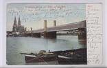 AK Köln am Rhein Eisenbahnbrücke mit Blick auf dem Dom 1908 gebraucht -