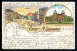 AK Mönchengladbach Marktplatz, Kaiserbad 1902 gebraucht -