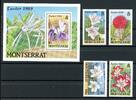 Montserrat Montserrat 741-744 + Bl 52 postfrisch Blumen, Ostern MiNr. 741-744 + Bl 52 postfrisch Blumen, Ostern -