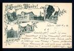 AK Bünde - Kreis Herford Postgebäude, Am Brunnen, Stadtgarten 1896 gebraucht -