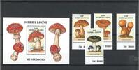 Sierra Leone Sierra Leone 1076-1079, Block 75 postfrisch Pilze MiNr. 1076-1079, Block 75 postfrisch Pilze -