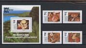 Dominica Dominica 1036-1039, Block 120 postfrisch Pilze MiNr. 1036-1039, Block 120 postfrisch Pilze -