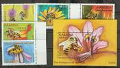 Namibia Namibia 1120-1124 und Block 60 postfrisch Blumen Bienen MiNr. 1120-1124 und Block 60 postfrisch Blumen Bienen -