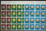 Schweiz Sechszehnerbögen Schweiz Sechszehnerbögen 804, 806-807 gestempelt Blumen MiNr. 804, 806-807 gestempelt Blumen -