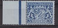 Bayern Dienstmarken Bayern Dienstmarken 20 postfrisch vom Seitenrand MiNr. 20 postfrisch vom Seitenrand -