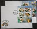 Guinea Bissau Guinea Bissau 6017-6020 und Block 1066 gestempelt Kleinbogen / als FDC MiNr. 6017-6020 und Block 1066 gestempelt Kleinbogen / al -