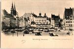 Bayern 61 auf Postkarte nach Paris, Marktplatz Nürnberg -