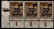 Deutsches Reich Deutsches Reich 281 postfrisch Eckrand 3er Streifen unten links, BUG MiNr. 281 postfrisch Eckrand 3er Streifen unten links, BUG -