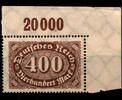 Deutsches Reich Deutsches Reich 250POR postfrisch Eckrand oben rechts MiNr. 250POR postfrisch Eckrand oben rechts -
