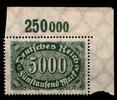 Deutsches Reich Deutsches Reich 256POR postfrisch Eckrand oben rechts MiNr. 256POR postfrisch Eckrand oben rechts -