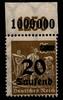 Deutsches Reich Deutsches Reich 281P OR postfrisch vom Eckrand oben rechts MiNr. 281P OR postfrisch vom Eckrand oben rechts -