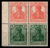Deutsches Reich Deutsches Reich S3 (2x) postfrisch aus H-Blatt, typisch gezähnt MiNr. S3 (2x) postfrisch aus H-Blatt, typisch gezähnt -